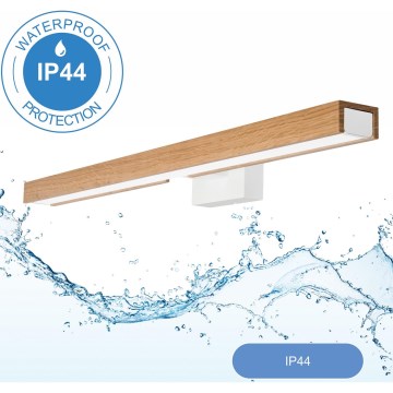 Brilagi - Illuminazione a LED per specchi da bagno WOODY MIRROR LED/12W/230V 60 cm IP44 quercia/bianco