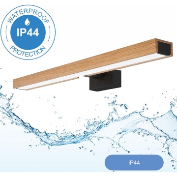 Brilagi - Illuminazione a LED per specchi da bagno WOODY MIRROR LED/12W/230V 60 cm IP44 quercia/nero