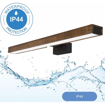 Brilagi - Illuminazione a LED per specchi da bagno WOODY MIRROR LED/12W/230V 60 cm IP44 quercia noce/nero