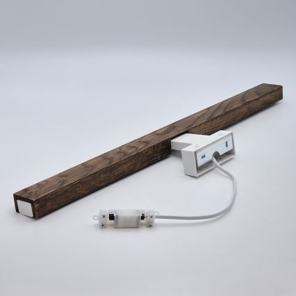 Brilagi - Illuminazione a LED per specchi da bagno WOODY MIRROR LED/12W/230V 60 cm IP44 quercia noce/bianco