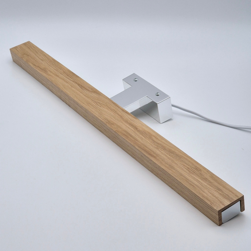 Brilagi - Illuminazione a LED per specchi da bagno WOODY MIRROR LED/12W/230V 60 cm IP44 quercia/cromo lucido