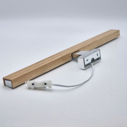 Brilagi - Illuminazione a LED per specchi da bagno WOODY MIRROR LED/12W/230V 60 cm IP44 quercia/cromo lucido