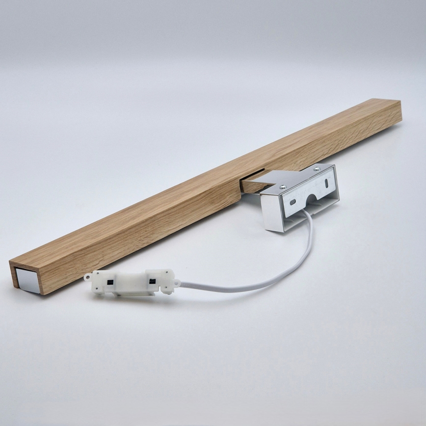 Brilagi - Illuminazione a LED per specchi da bagno WOODY MIRROR LED/12W/230V 60 cm IP44 quercia/cromo lucido