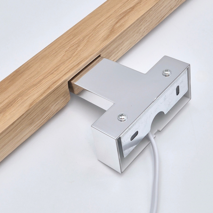 Brilagi - Illuminazione a LED per specchi da bagno WOODY MIRROR LED/12W/230V 60 cm IP44 quercia/cromo lucido