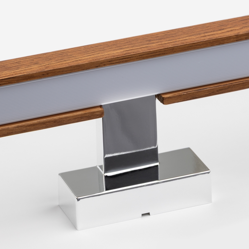 Brilagi - Illuminazione a LED per specchi da bagno WOODY MIRROR LED/12W/230V 60 cm IP44 quercia ciliegio/cromo lucido