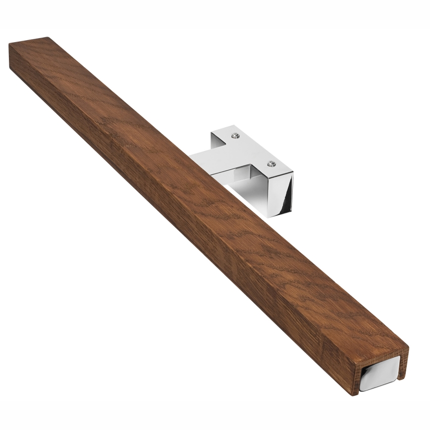 Brilagi - Illuminazione a LED per specchi da bagno WOODY MIRROR LED/12W/230V 60 cm IP44 quercia ciliegio/cromo lucido