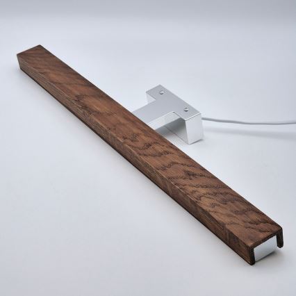 Brilagi - Illuminazione a LED per specchi da bagno WOODY MIRROR LED/12W/230V 60 cm IP44 quercia ciliegio/cromo lucido