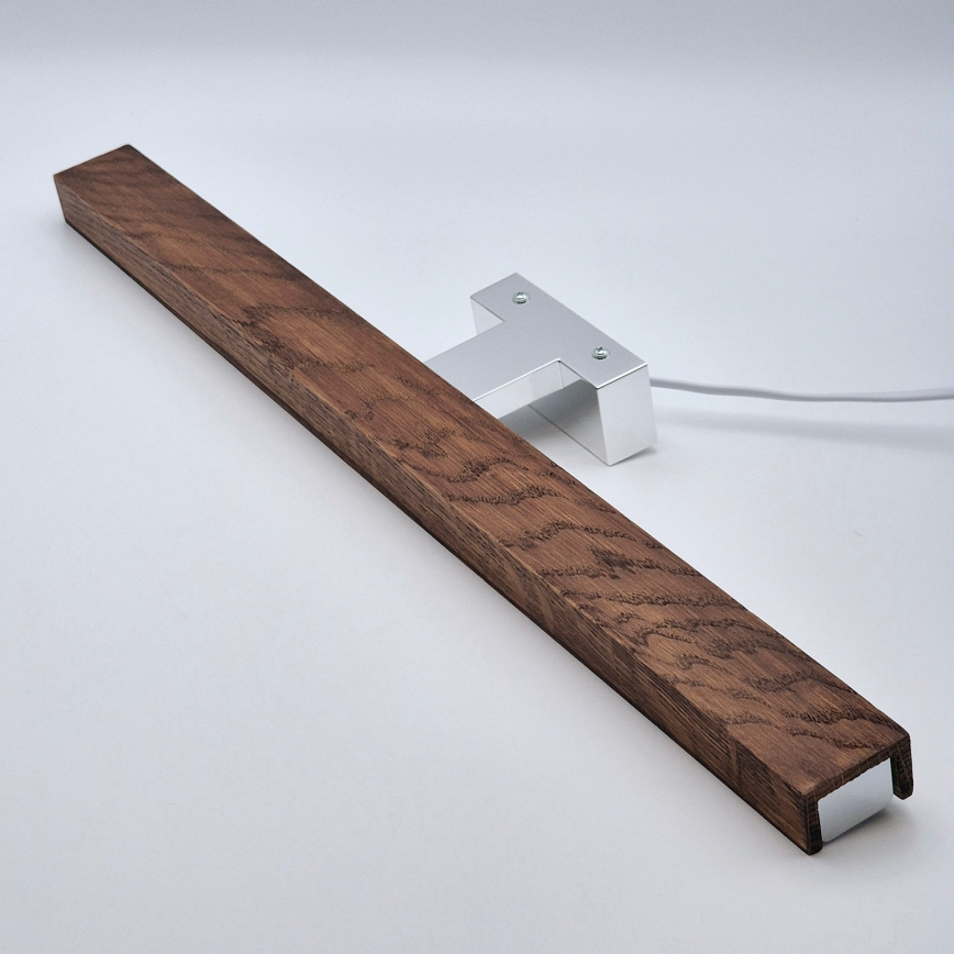 Brilagi - Illuminazione a LED per specchi da bagno WOODY MIRROR LED/12W/230V 60 cm IP44 quercia ciliegio/cromo lucido