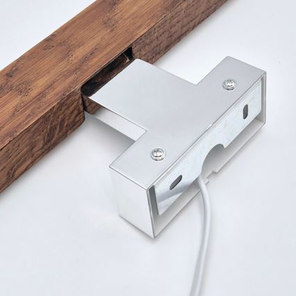 Brilagi - Illuminazione a LED per specchi da bagno WOODY MIRROR LED/12W/230V 60 cm IP44 quercia ciliegio/cromo lucido
