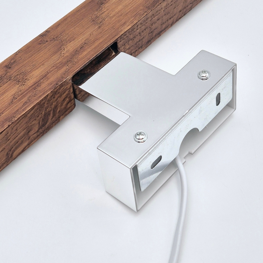 Brilagi - Illuminazione a LED per specchi da bagno WOODY MIRROR LED/12W/230V 60 cm IP44 quercia ciliegio/cromo lucido