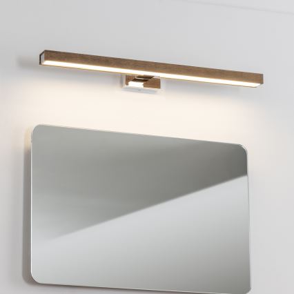 Brilagi - Illuminazione a LED per specchi da bagno WOODY MIRROR LED/12W/230V 60 cm IP44 quercia noce/cromo lucido