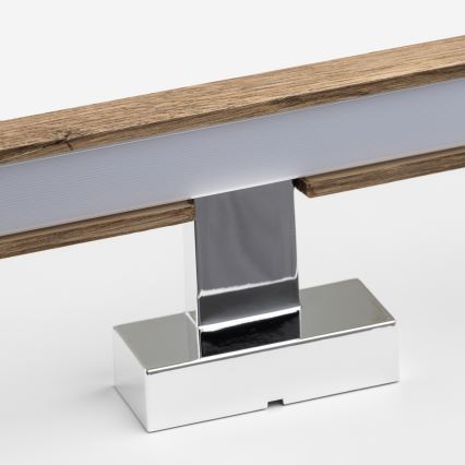 Brilagi - Illuminazione a LED per specchi da bagno WOODY MIRROR LED/12W/230V 60 cm IP44 quercia noce/cromo lucido