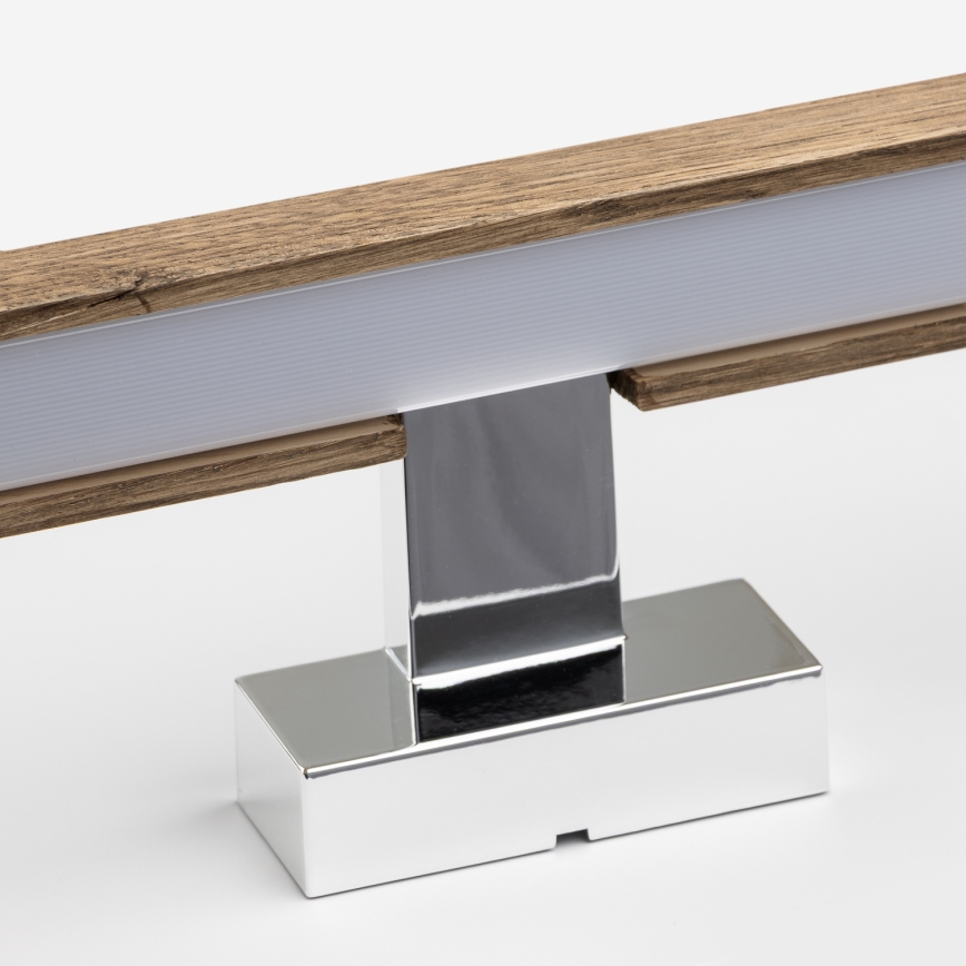 Brilagi - Illuminazione a LED per specchi da bagno WOODY MIRROR LED/12W/230V 60 cm IP44 quercia noce/cromo lucido