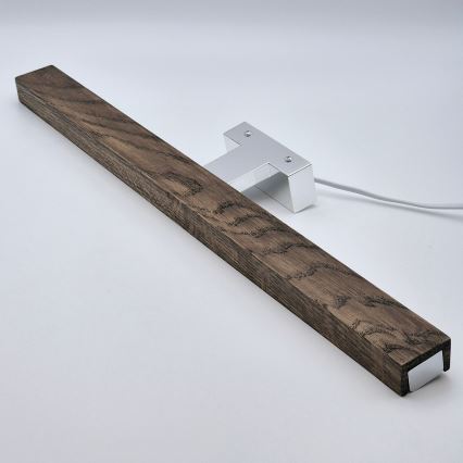 Brilagi - Illuminazione a LED per specchi da bagno WOODY MIRROR LED/12W/230V 60 cm IP44 quercia noce/cromo lucido