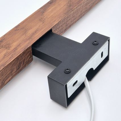 Brilagi - Illuminazione a LED per specchi da bagno WOODY MIRROR LED/12W/230V 60 cm IP44 quercia ciliegio/nero