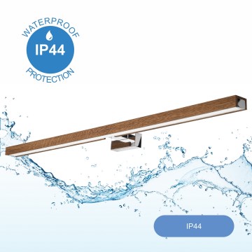 Brilagi - Illuminazione a LED per specchi da bagno WOODY MIRROR LED/15W/230V 90 cm IP44 quercia ciliegio/cromo lucido