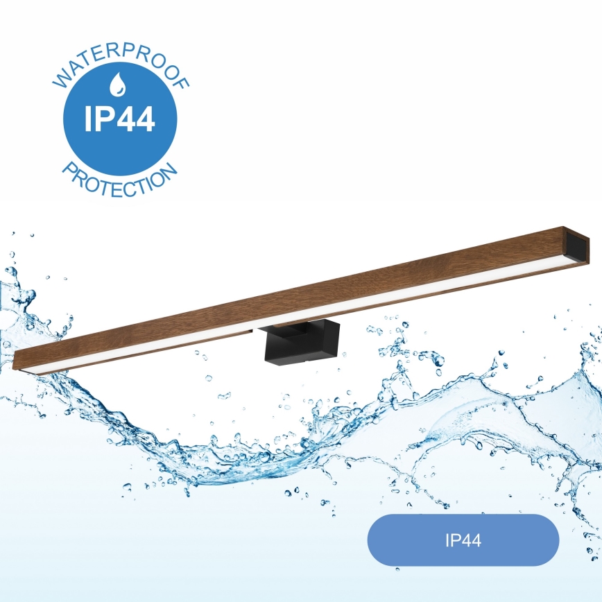 Brilagi - Illuminazione a LED per specchi da bagno WOODY MIRROR LED/15W/230V 90 cm IP44 quercia ciliegio/nero