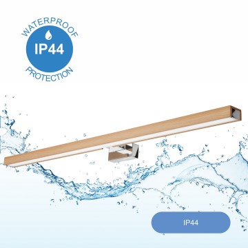 Brilagi - Illuminazione a LED per specchi da bagno WOODY MIRROR LED/15W/230V 90 cm IP44 quercia/cromo lucido