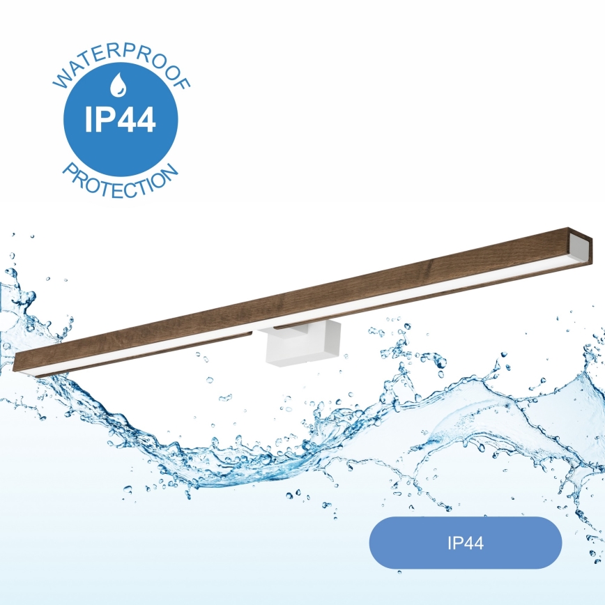 Brilagi - Illuminazione a LED per specchi da bagno WOODY MIRROR LED/15W/230V 90 cm IP44 quercia noce/bianco