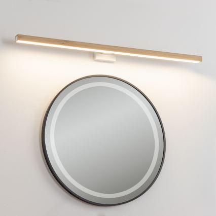 Brilagi - Illuminazione a LED per specchi da bagno WOODY MIRROR LED/15W/230V 90 cm IP44 quercia/bianco