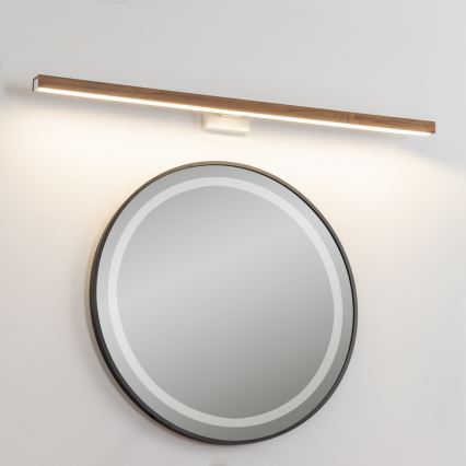 Brilagi - Illuminazione a LED per specchi da bagno WOODY MIRROR LED/15W/230V 90 cm IP44 quercia ciliegio/bianco