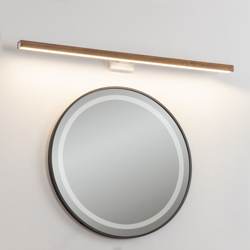 Brilagi - Illuminazione a LED per specchi da bagno WOODY MIRROR LED/15W/230V 90 cm IP44 quercia ciliegio/bianco