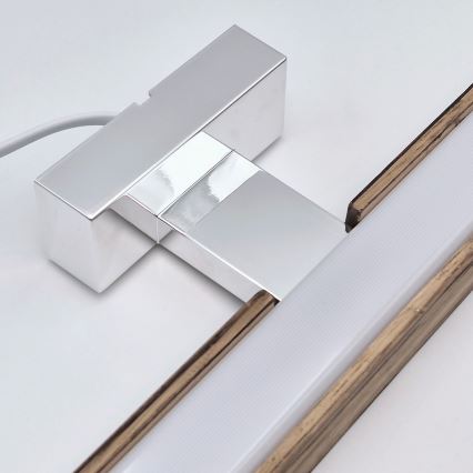 Brilagi - Illuminazione a LED per specchi da bagno WOODY MIRROR LED/15W/230V 90 cm IP44 quercia noce/cromo lucido