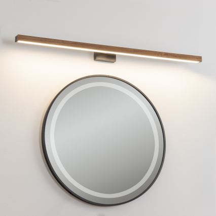 Brilagi - Illuminazione a LED per specchi da bagno WOODY MIRROR LED/15W/230V 90 cm IP44 quercia ciliegio/nero