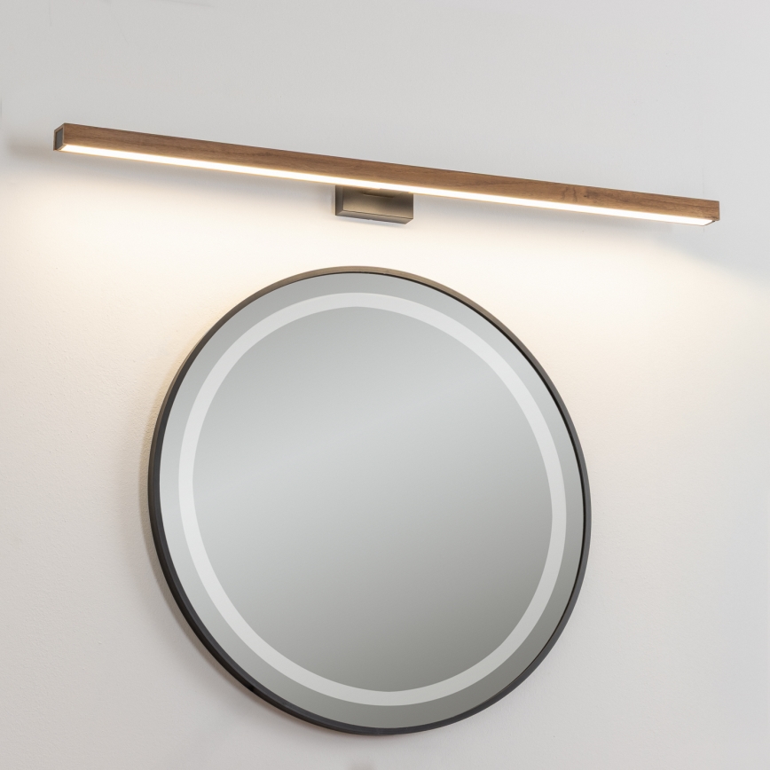 Brilagi - Illuminazione a LED per specchi da bagno WOODY MIRROR LED/15W/230V 90 cm IP44 quercia ciliegio/nero