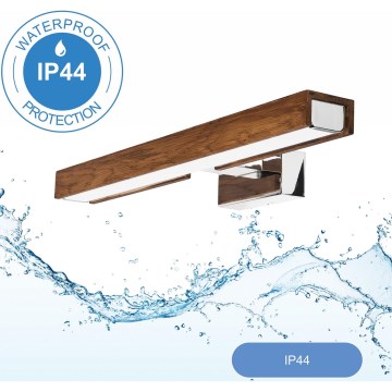 Brilagi - Illuminazione a LED per specchi da bagno WOODY MIRROR LED/8W/230V 40 cm IP44 quercia ciliegio/cromo lucido