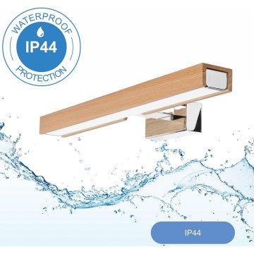 Brilagi - Illuminazione a LED per specchi da bagno WOODY MIRROR LED/8W/230V 40 cm IP44 quercia/cromo lucido