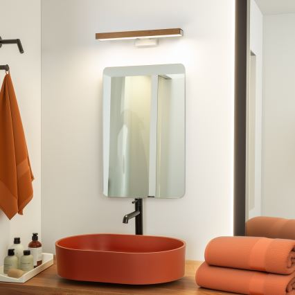 Brilagi - Illuminazione a LED per specchi da bagno WOODY MIRROR LED/8W/230V 40 cm IP44 quercia ciliegio/bianco