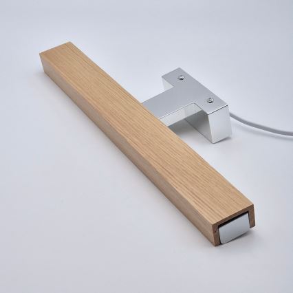 Brilagi - Illuminazione a LED per specchi da bagno WOODY MIRROR LED/8W/230V 40 cm IP44 quercia/cromo lucido