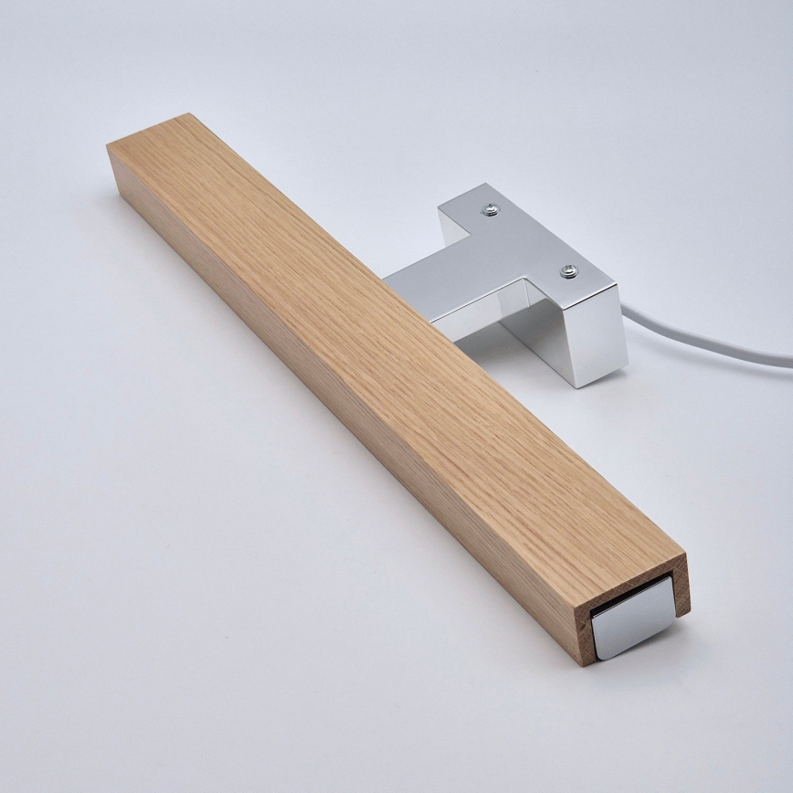 Brilagi - Illuminazione a LED per specchi da bagno WOODY MIRROR LED/8W/230V 40 cm IP44 quercia/cromo lucido