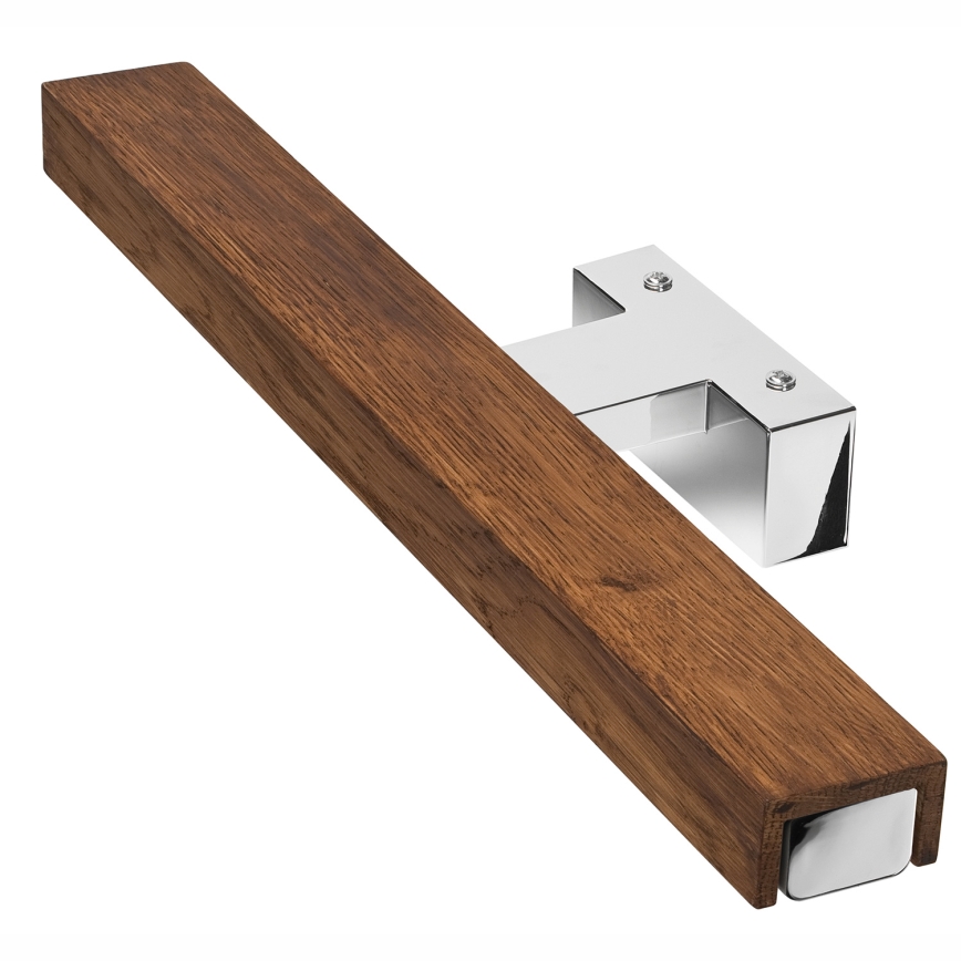 Brilagi - Illuminazione a LED per specchi da bagno WOODY MIRROR LED/8W/230V 40 cm IP44 quercia ciliegio/cromo lucido