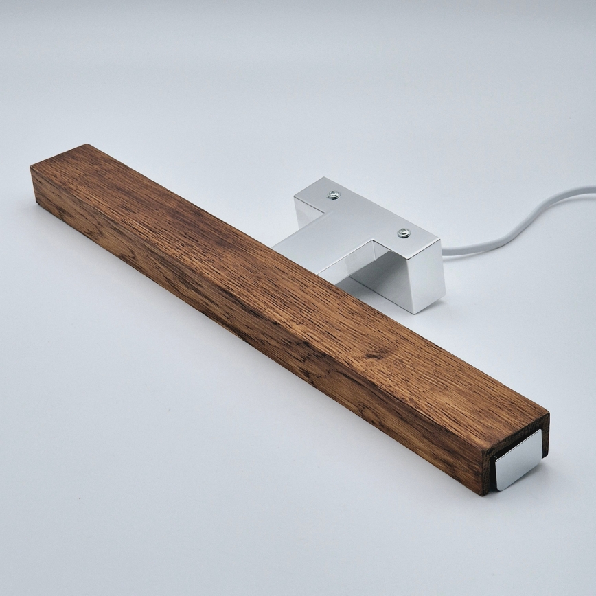 Brilagi - Illuminazione a LED per specchi da bagno WOODY MIRROR LED/8W/230V 40 cm IP44 quercia ciliegio/cromo lucido