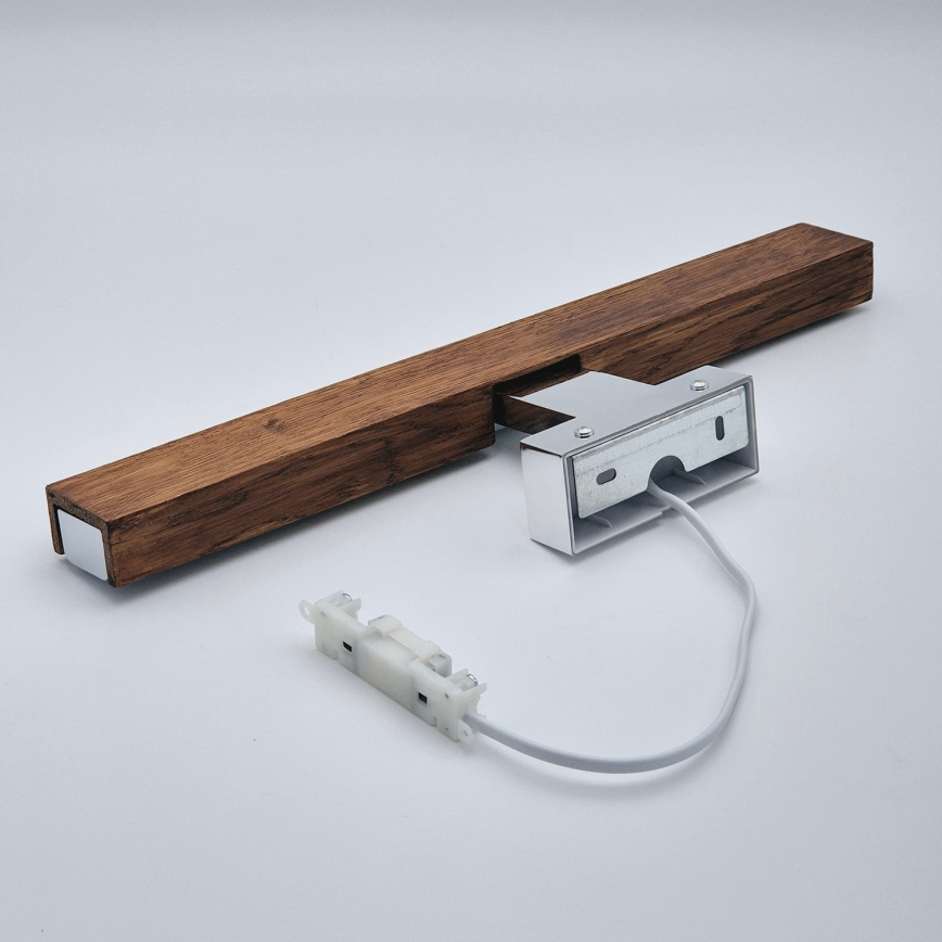 Brilagi - Illuminazione a LED per specchi da bagno WOODY MIRROR LED/8W/230V 40 cm IP44 quercia ciliegio/cromo lucido