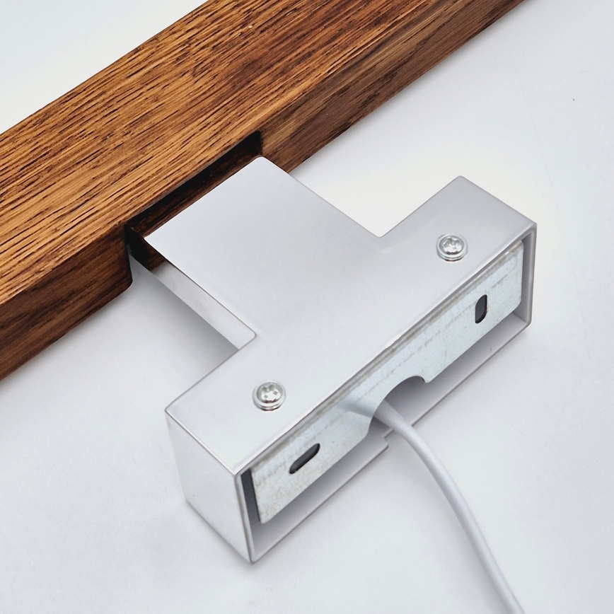 Brilagi - Illuminazione a LED per specchi da bagno WOODY MIRROR LED/8W/230V 40 cm IP44 quercia ciliegio/cromo lucido