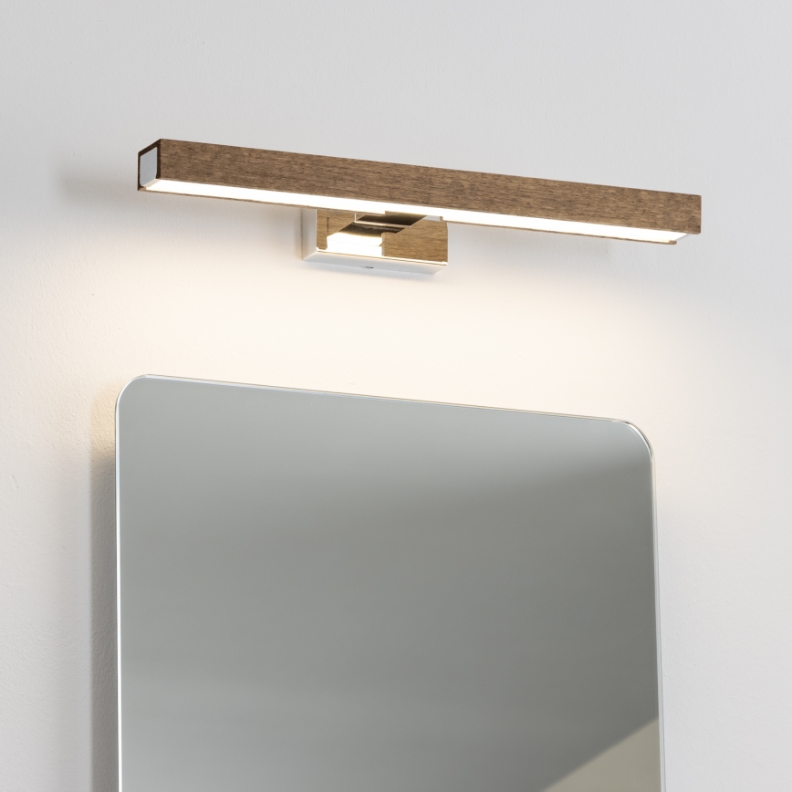 Brilagi - Illuminazione a LED per specchi da bagno WOODY MIRROR LED/8W/230V 40 cm IP44 quercia noce/cromo lucido
