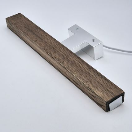 Brilagi - Illuminazione a LED per specchi da bagno WOODY MIRROR LED/8W/230V 40 cm IP44 quercia noce/cromo lucido