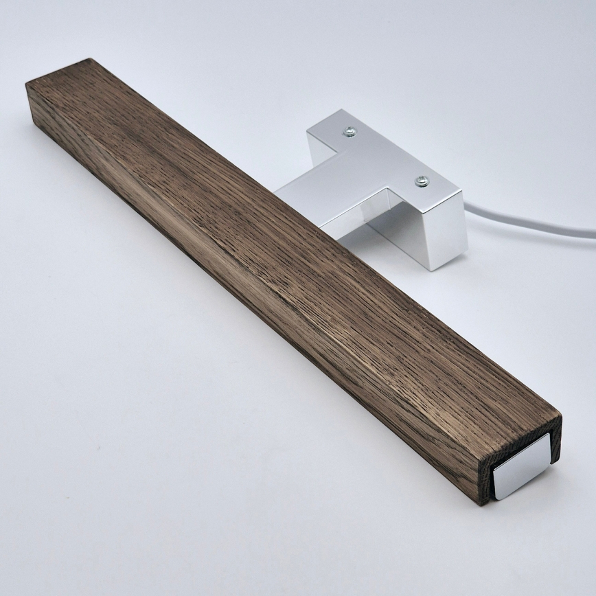 Brilagi - Illuminazione a LED per specchi da bagno WOODY MIRROR LED/8W/230V 40 cm IP44 quercia noce/cromo lucido