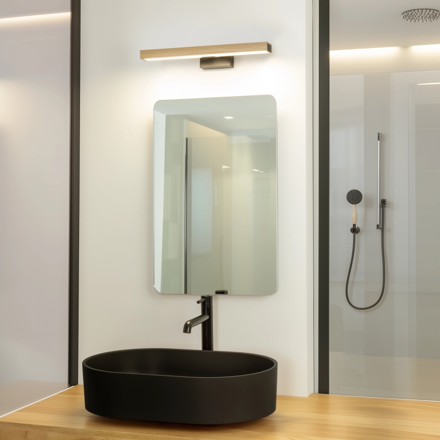 Brilagi - Illuminazione a LED per specchi da bagno WOODY MIRROR LED/8W/230V 40 cm IP44 quercia/nero
