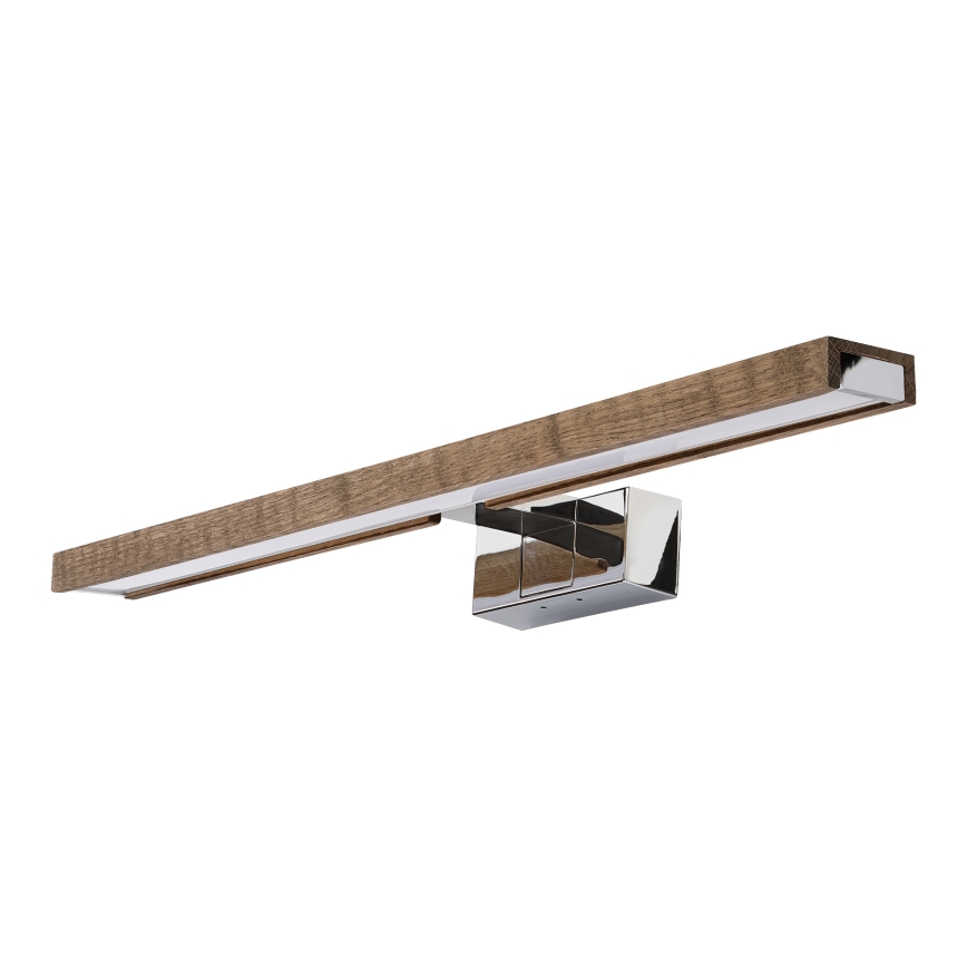 Brilagi - Illuminazione LED per specchio da bagno 3 in 1 WOODY MIRROR LED/12W/230V 60 cm IP44 cromo lucido/rovere noce