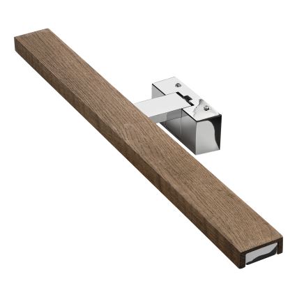 Brilagi - Illuminazione LED per specchio da bagno 3 in 1 WOODY MIRROR LED/12W/230V 60 cm IP44 cromo lucido/rovere noce