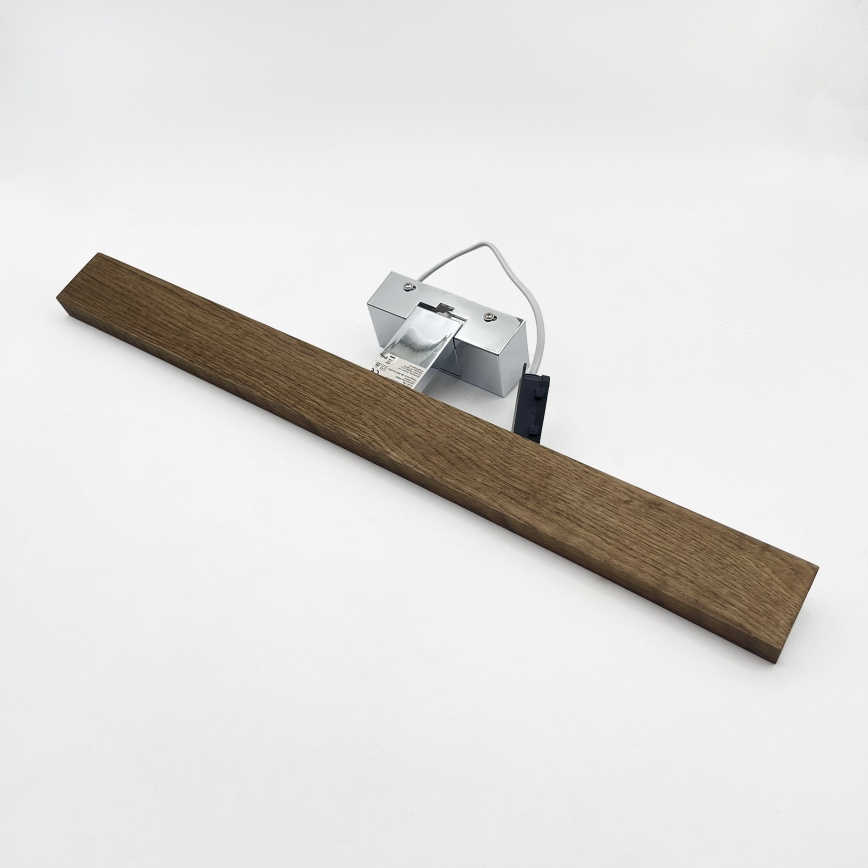 Brilagi - Illuminazione LED per specchio da bagno 3 in 1 WOODY MIRROR LED/12W/230V 60 cm IP44 cromo lucido/rovere noce