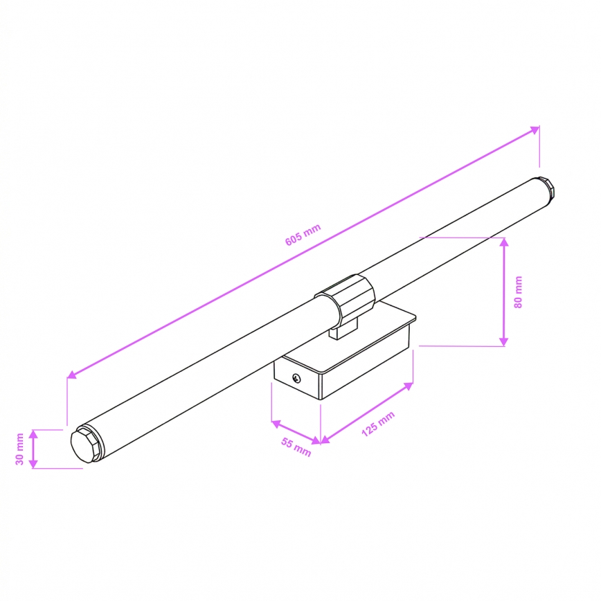Brilagi - Illuminazione LED per specchio da bagno DIANA LED/10W/230V 60 cm IP44 nero