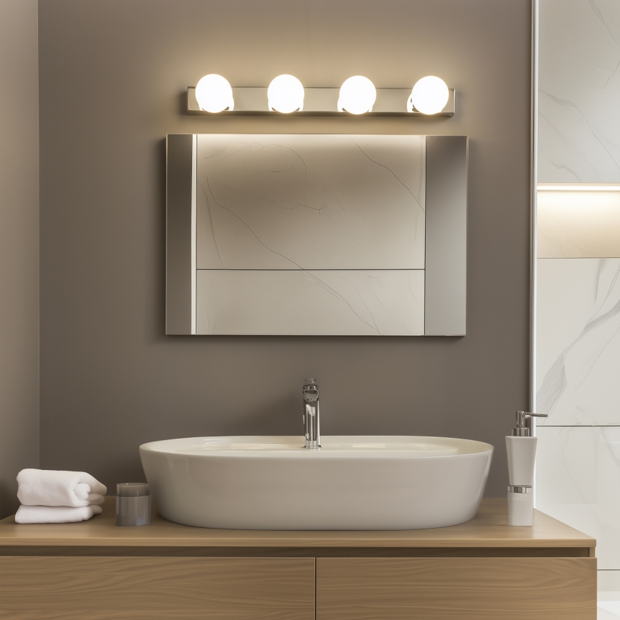 Brilagi - Illuminazione LED per specchio da bagno HOLLYWOOD, 4x LED da 3W, 230V, 53 cm, IP44, cromo lucido