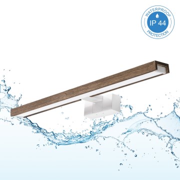 Brilagi - Illuminazione a LED per specchio da bagno WOODY MIRROR 3 in 1 LED/12W/230V 60 cm IP44 bianco/rovere/noce
