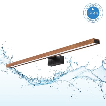 Brilagi - Illuminazione a LED per specchio da bagno WOODY MIRROR 3 in 1 LED/15W/230V 80 cm IP44 nero/rovere ciliegia