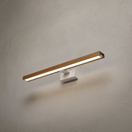 Brilagi - Illuminazione LED per specchio da bagno 3 in 1 WOODY MIRROR LED/12W/230V 60 cm IP44 bianco/rovere